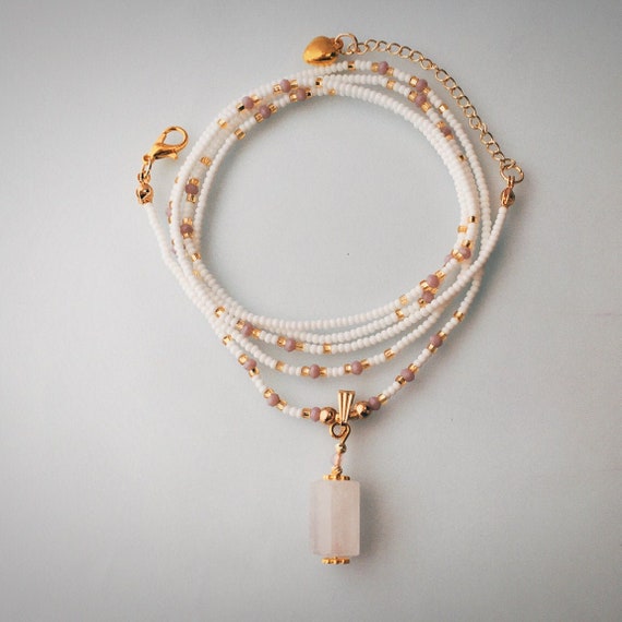 Rose Quartz Waist Beads 20-55 Size 