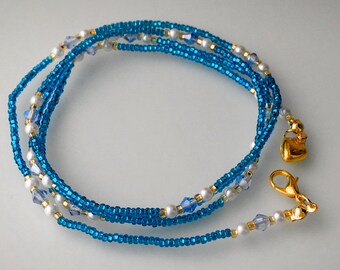 Beaded Waist Chain – Czech Beads, Gold Clasp