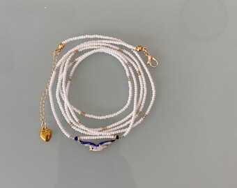 Buikketting met kralen, verstelbare taillekralen