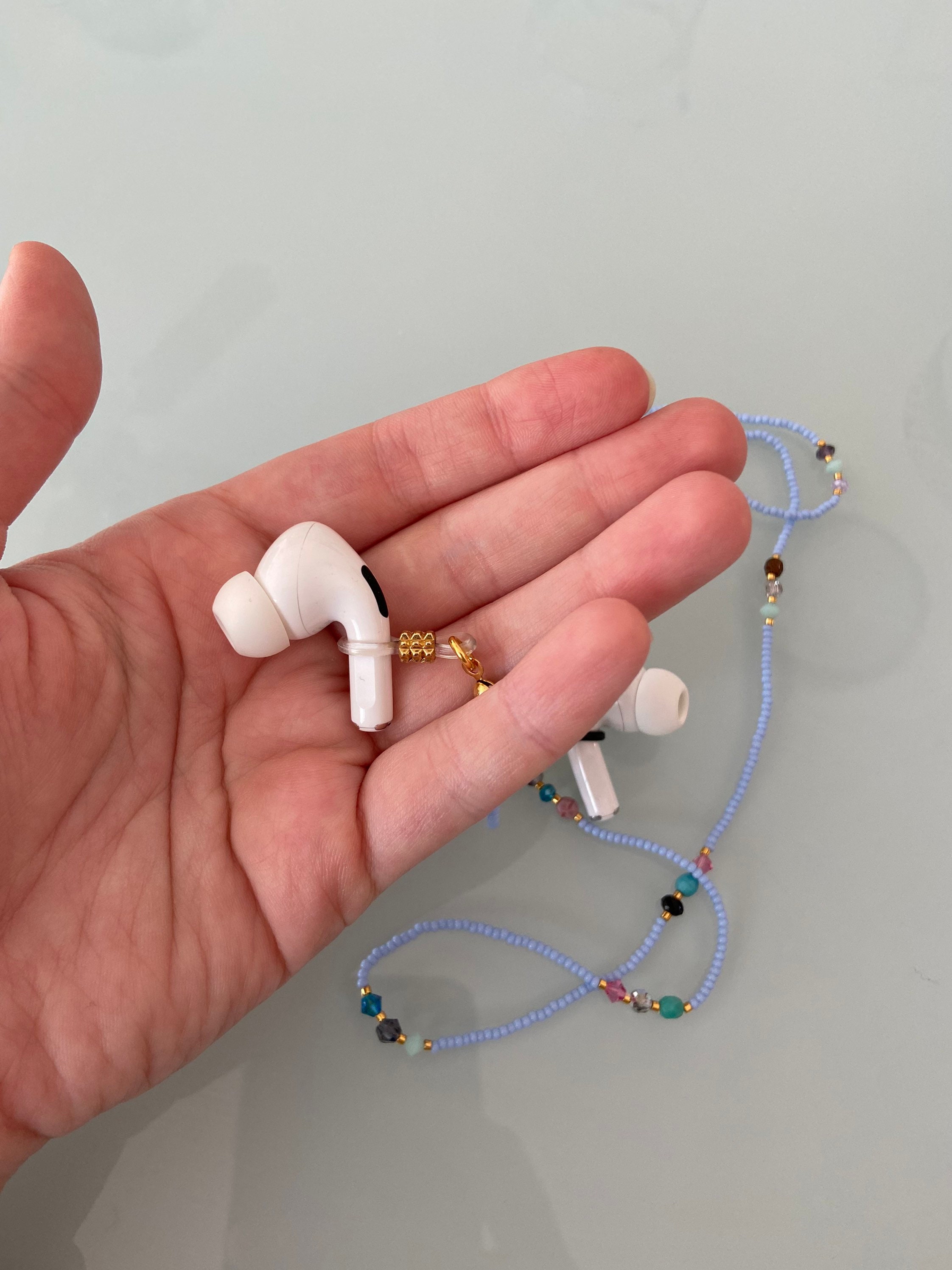 Beaded AirPod Rope, Crystal Eyeglass Chain, Facemask Strap Holder - Etsy
