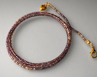 Taillekralen met Tsjechische kraal – buikketting met gouden sluiting, verstelbaar: 20-55 inch