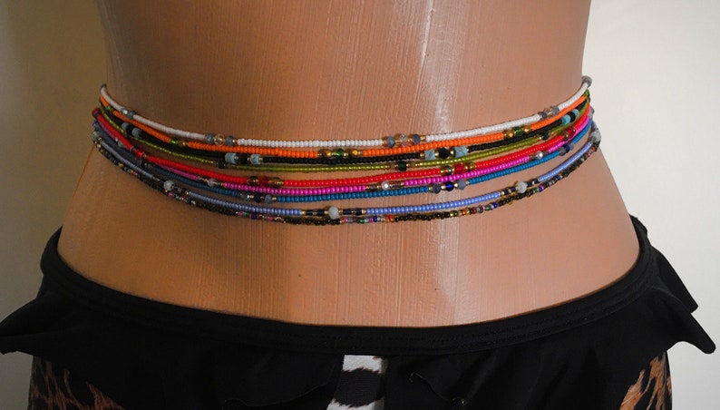 Belly Beads 20-55 size inches Waist Beads waist,weight loss tracker With Clasps,Czech Beads Belly Chains Waisted Beads for women