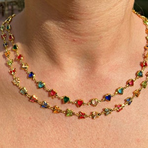 14k Gold Plated Beaded Daisy Flower Necklace, orange Beaded Necklace, Pearl Flower Necklace, Dainty Necklace, Girls Pearl Necklace
