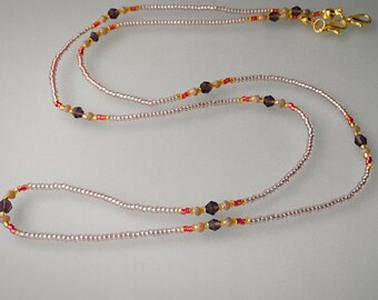 Perlen Kristall Gesichtsmaske Lanyard, 14K Gold Maskenkette