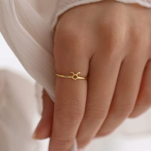 Mały pierścień zodiakalny, delikatny pierścień zodiakalny, pierścień astrologiczny, biżuteria zodiakalna, znak zodiaku, spersonalizowany pierścień, niestandardowy pierścień srebrny