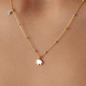 Dainty Elephant Necklace, 18K Gold Elephant Pendant Necklace, Tiny Elephant Necklace, Custom Gold Necklace, Gift for Women, Mothers Gift