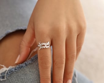 Family Name Ring Double Name Ring Two Name Ring Multiple Name
