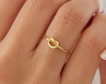 14K Gold Knot Ring, Love Knot Ring, Promise Ring, Gold Filled Ring, Bridesmaid Ring, Friendship Ring, Thin Gold Ring, Gift for Her