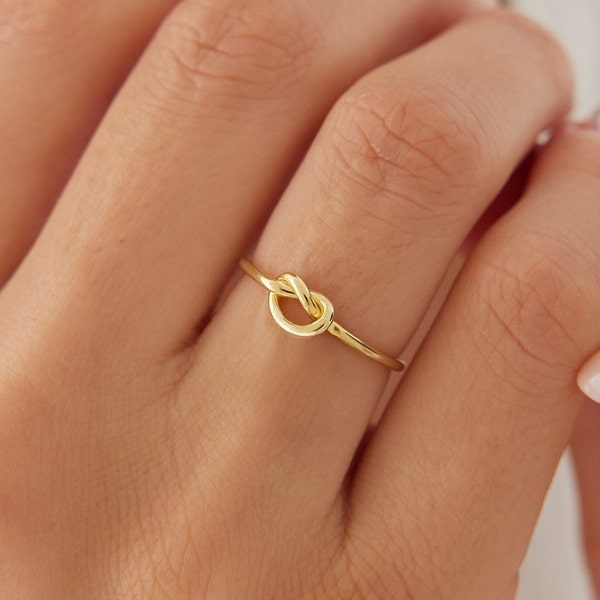 14K Gold Knot Ring, Love Knot Ring, Promise Ring, Gold Filled Ring, Bridesmaid Ring, Friendship Ring, Thin Gold Ring, Gift for Her