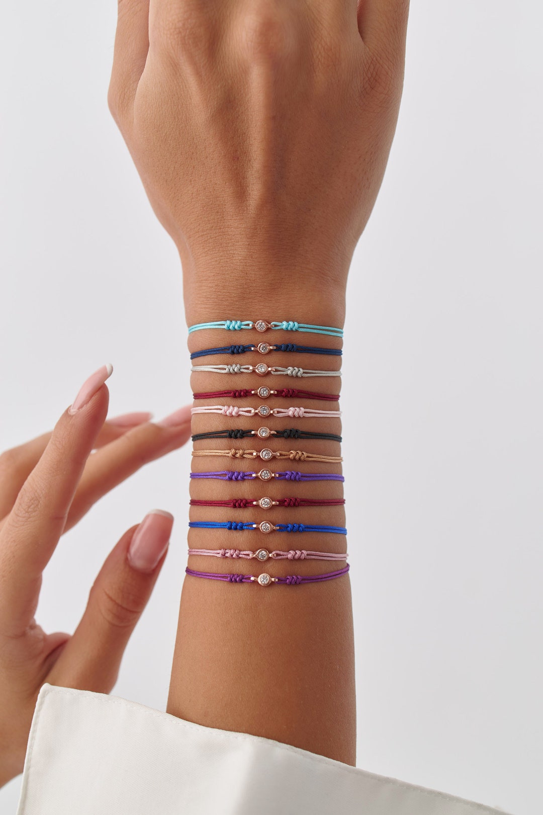 Bracelet D'amitié Tissé Ficelle – Motif Géométrique, Nœud Réglable, Porte-bonheur, Cadeau Homme/femme !