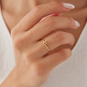 Anillo del zodíaco pequeño, anillo del zodíaco delicado, anillo de astrología, joyería del zodíaco, signo del zodíaco, anillo personalizado, anillo personalizado de plata imagen 4