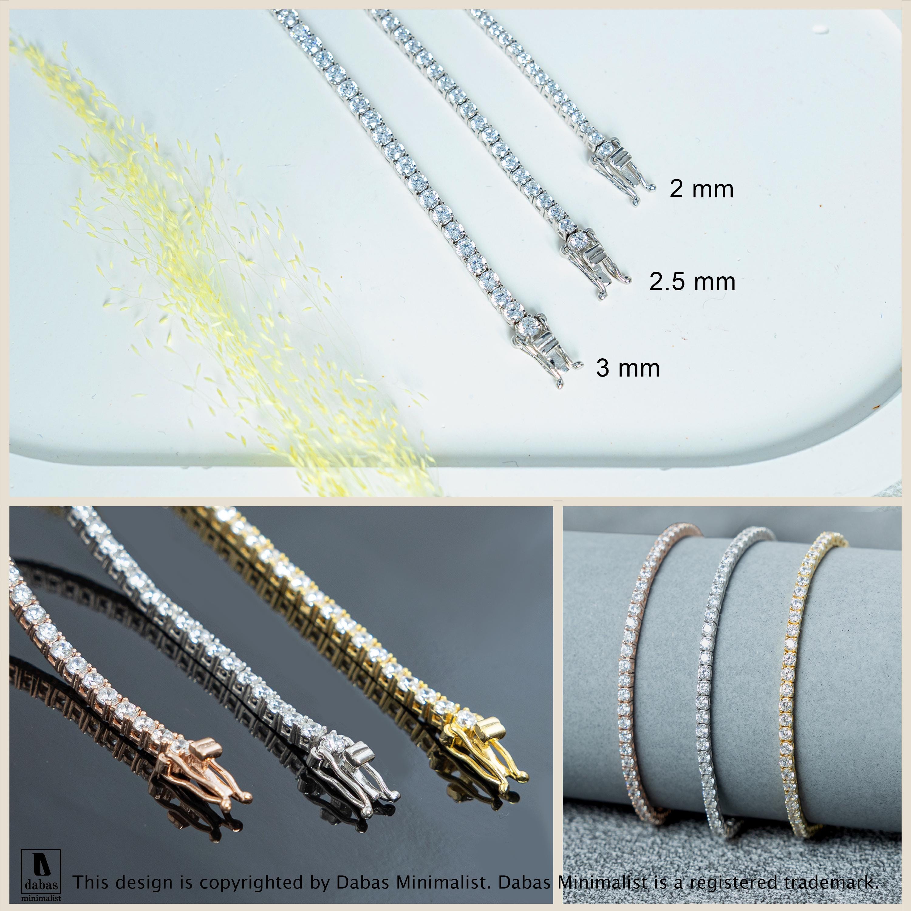 14K White Gold Tennis Bracelet 3mm 6.00TCW Round Cut CZ