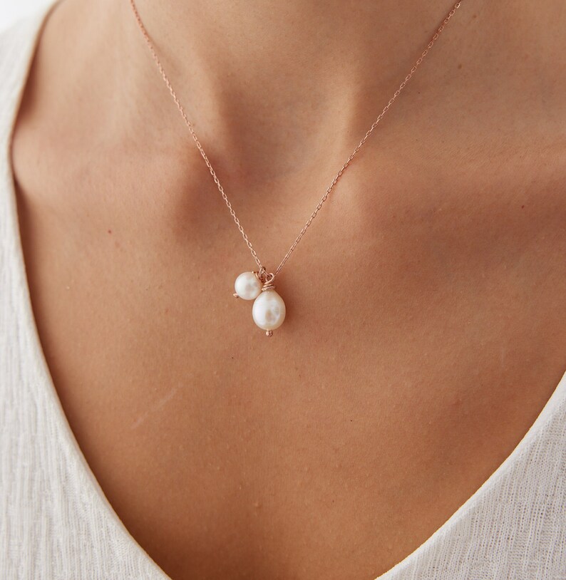 Tiny Pearl Necklace, Pearl Sterling Silver Necklace, Silver Pearl Necklace, Bridesmaid Gift, Everyday Jewelry, Simple Necklace, Gift for Her image 5