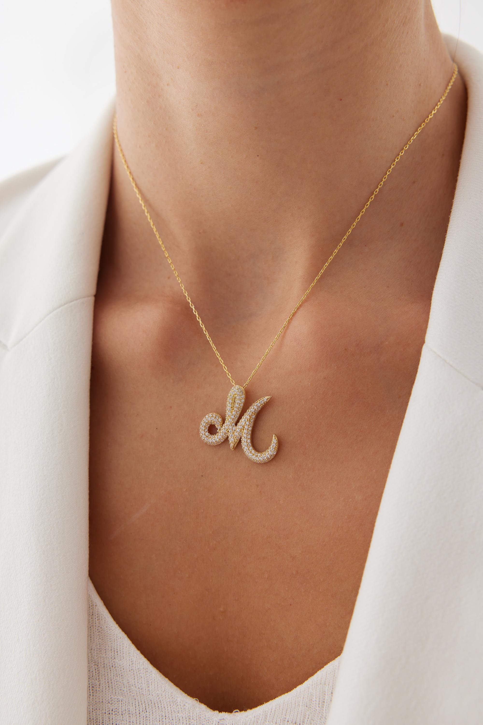 Collana in Oro 18kt con nome e lettere 30mm - Fada Gioielli