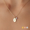 Tiny Birth Flower Necklace, Birthstone Charm, Floral Necklace, Sterling Silver Necklace, Personalized Necklace For Her, Birthday Gift
