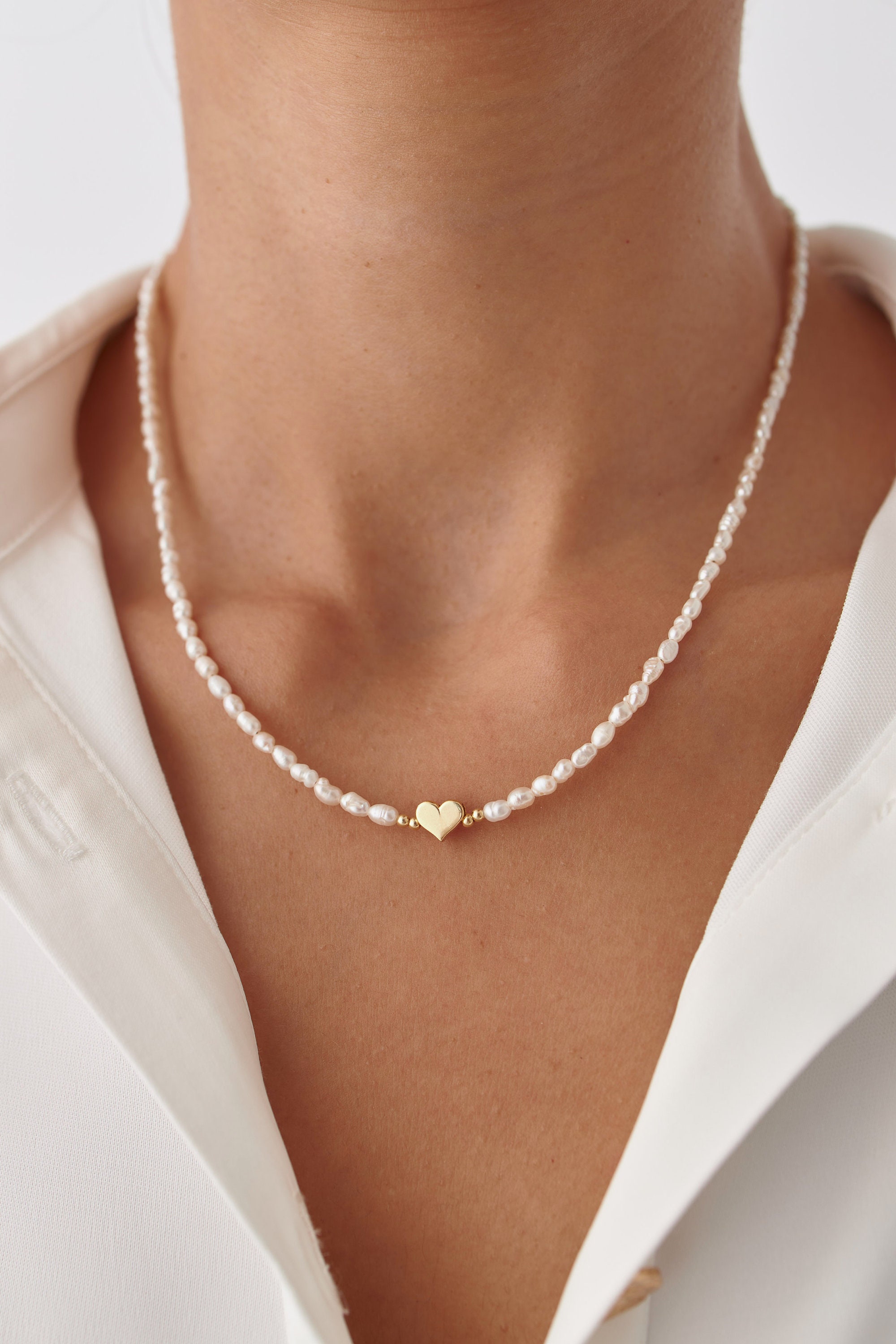 Heart Pearl Necklace 