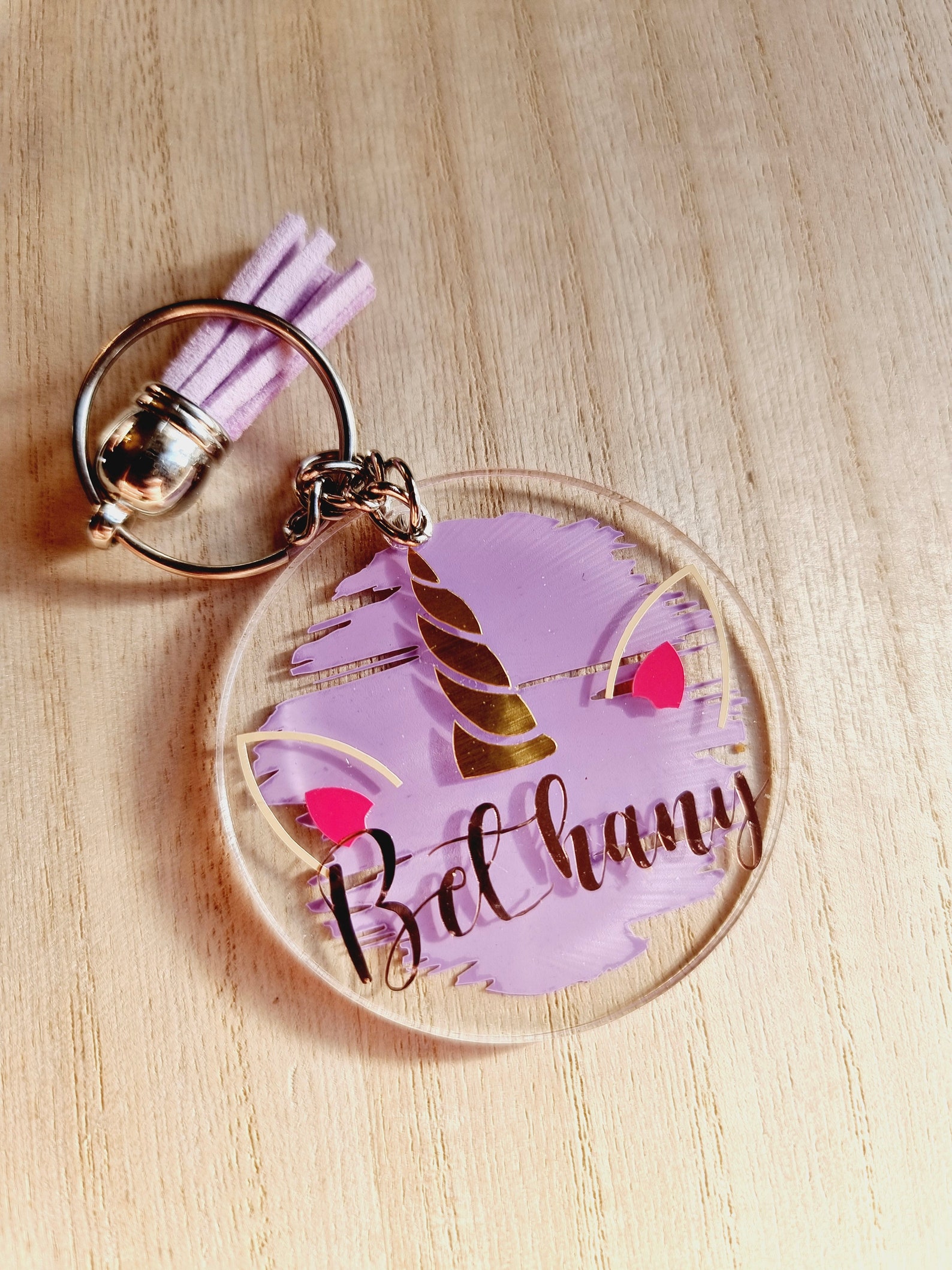Personalised Unicorn Keyring With Tassel Custom Acrylic Etsy