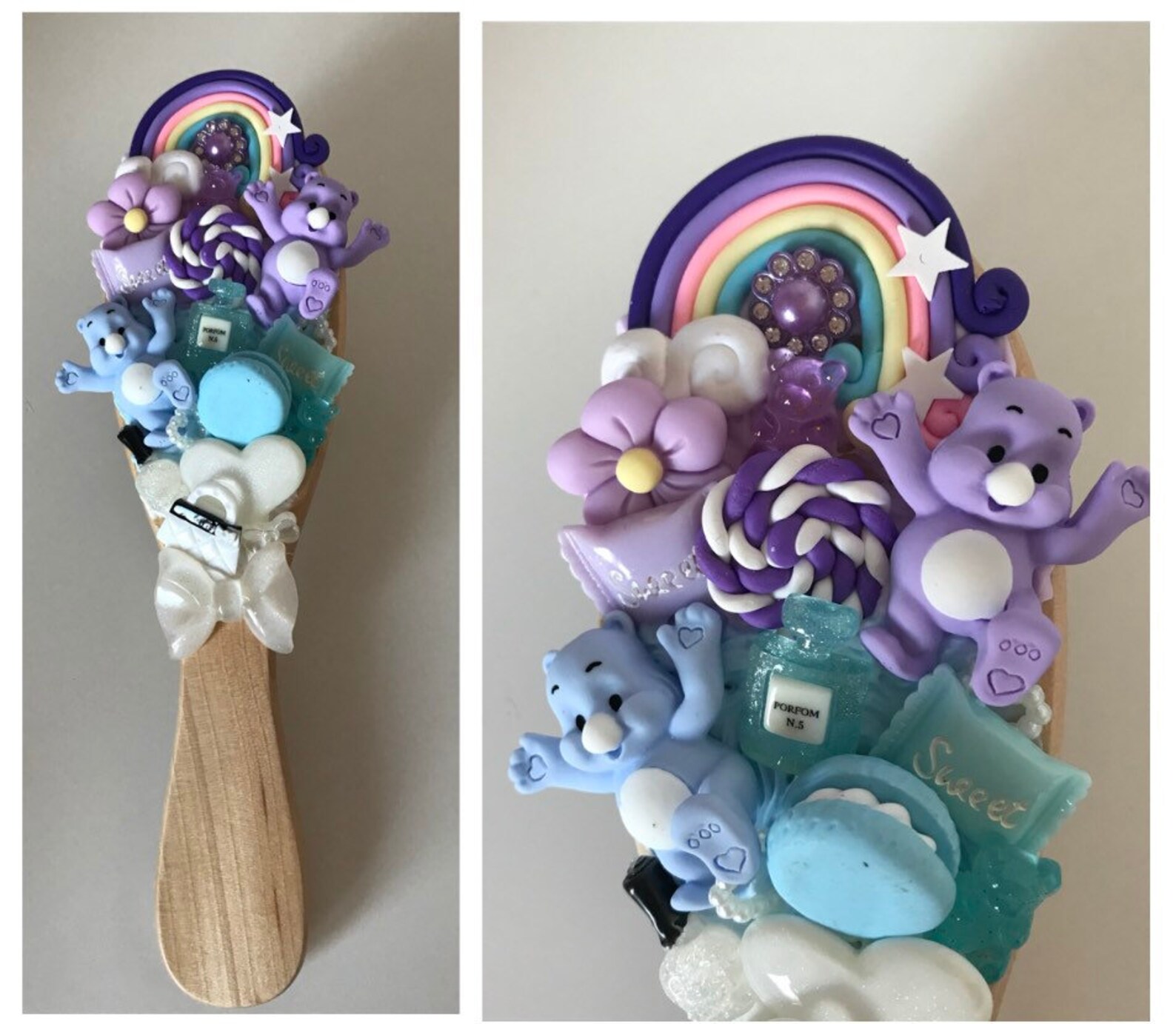 Rainbow care Bear 22cm Hair Brush Etsy