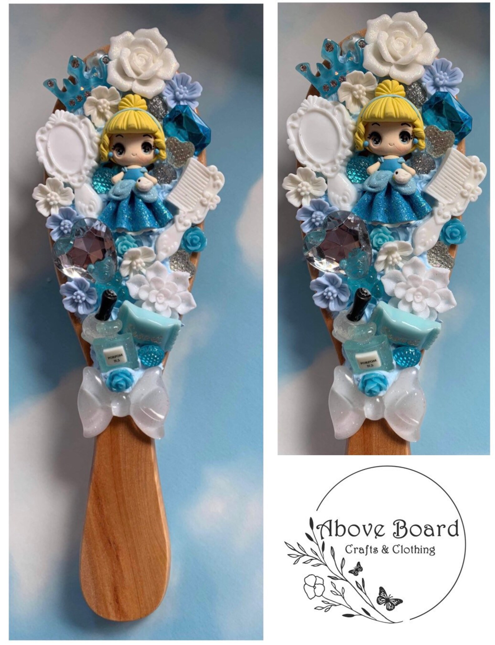 Cinderella princess 22cm Hair Brush Etsy UK