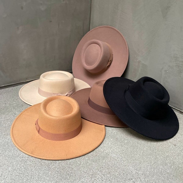 Restecok toutes les couleurs ! Les chapeaux les plus vendus ! Boléro en feutre végétalien, canotier, chapeau tendance, chapeau structuré à large bord en faux feutre