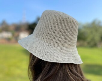 Straw Bucket Hat - Etsy Singapore
