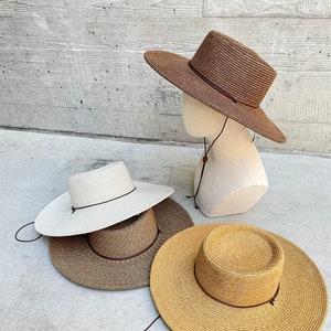 New Arrival! All year around and daily straw hat with Bolero Wide Brim Hat with Chin Cord Boater hat, hiking hat, fashion hat, UPF 50+