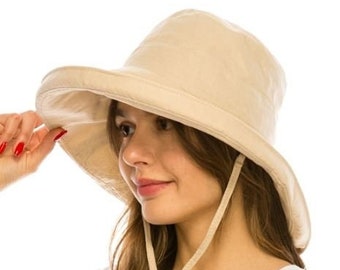 Perfect for Back to School hat. Best seller! Packable hat, Casual hat, everyday hat, Cotton Bucket Hat. Packable hat with chin strap.