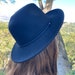 100% Wool felt panama hat with stiff brim. Band made of vegan leather + wool Stylish Hat,Best Gift