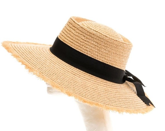 Hesroicy Sun Hat Large Brim Breathable Folding Comfortable Packable Sun  Protection Ruffle Edge Bow Ribbon Faux Pearl Decor Summer Beach Straw Hat  for Women 