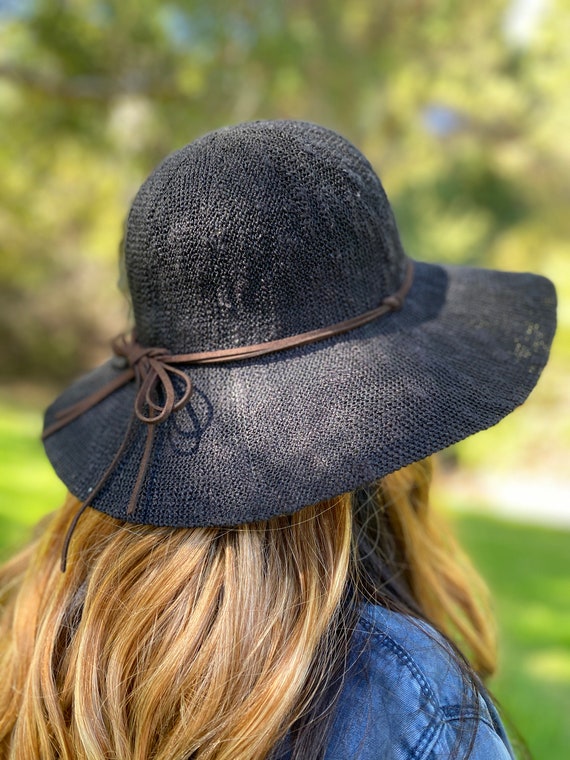 Nubby Knit All-season Wide Brim Women's Hat. Brim is Slightly
