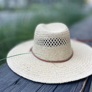 New Arrival All year around and daily straw hat with Thin Strap Braided Weave Sun Hat Chin Cord Boater hat, hiking hat, fashion hat image 5