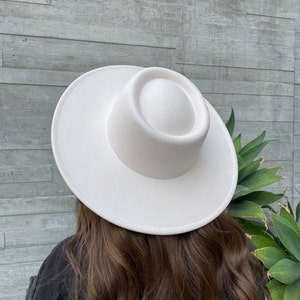 All color restock, best selling hats! Premium Vegan Felt Bolero Hat, Boater hat, Fashion hat, Structured hat with wide brim hat in faux felt