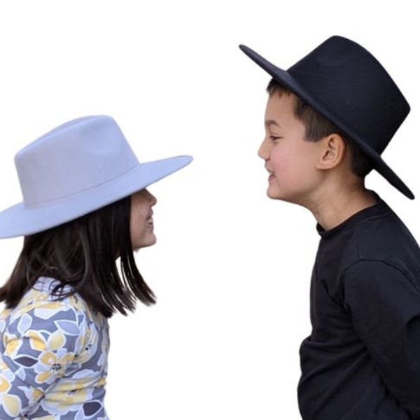 Xs women's felt hat, Back to school for Children's vegan felt rancher hat, Kids Hat,Fedora hat,wide brim hat, fedora for Kids, stylish hat