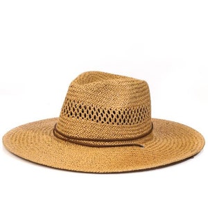 New Arrival All year around and daily straw hat with Thin Strap Braided Weave Sun Hat Chin Cord Boater hat, hiking hat, fashion hat Tan