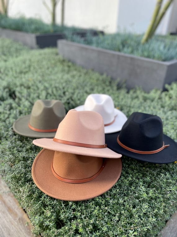 Short Brim Hats! Premium Quality. Vegan Felt Stiff Brim Panama Hat with Braid. Panama Hat, Structured Panama with Short Brim.