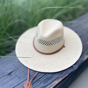 New Arrival All year around and daily straw hat with Thin Strap Braided Weave Sun Hat Chin Cord Boater hat, hiking hat, fashion hat image 6