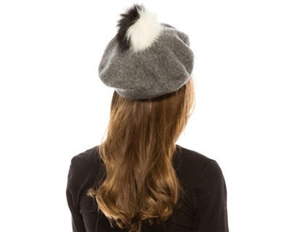 Cashmere Faux Fur Pom Pom Hat, Women Winter Hat, Gift for Her