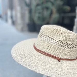 New Arrival All year around and daily straw hat with Thin Strap Braided Weave Sun Hat Chin Cord Boater hat, hiking hat, fashion hat image 2