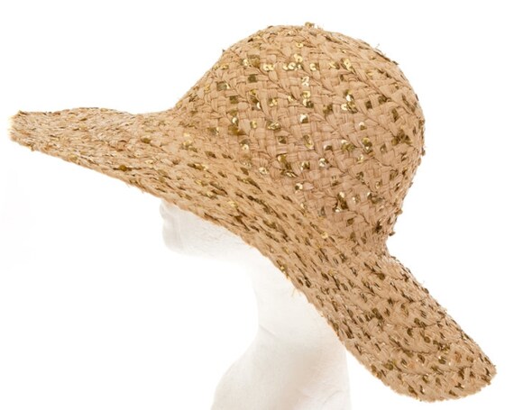 Raffia Floppy Hat with Sequins