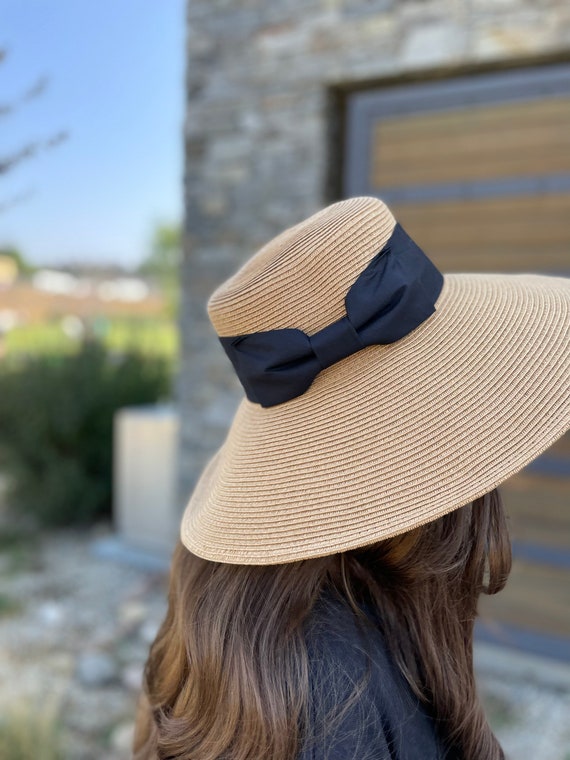Women Fashion Summer Brim Beach Hats Travel Straw Ribbon Sun Floppy Hats AL 