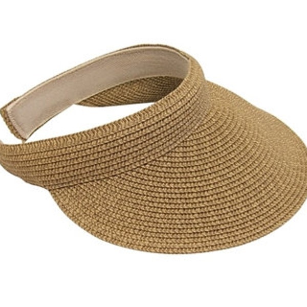 Straw hat, sun hat, summer hat, straw visor, with comfort clip heathered , UPF50+, sun protection, Women's hat