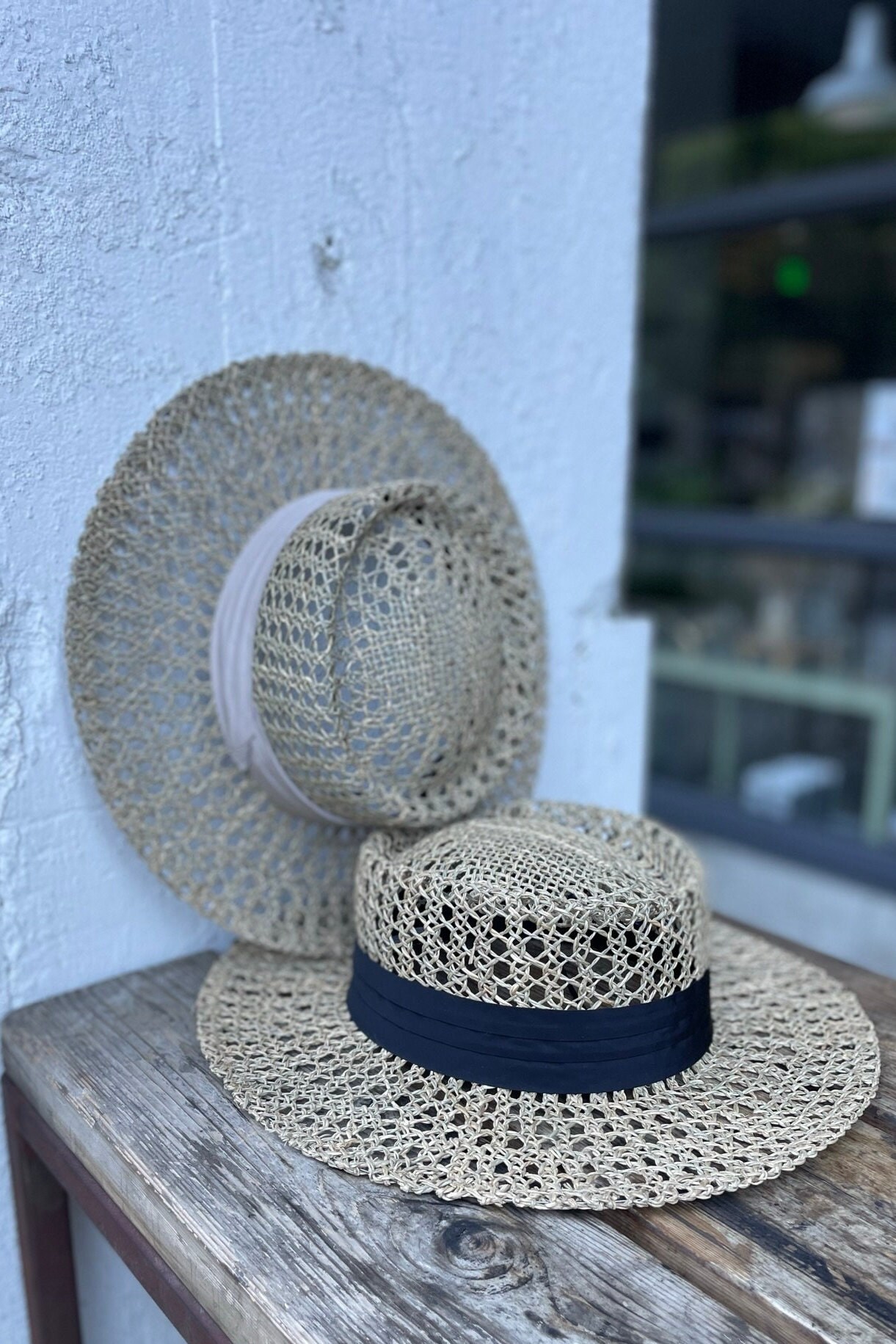 Frayed Edge Seagrass Beach Hatboater Hat Gambler Hat Flat Etsy