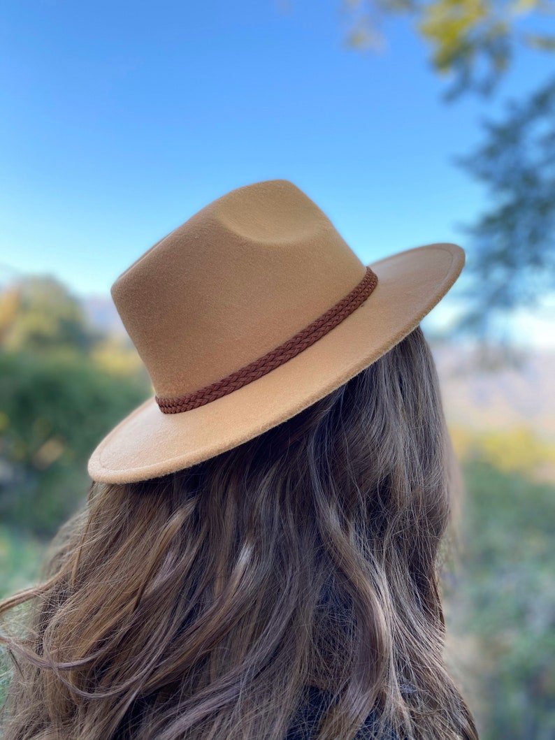 Vegan Felt Stiff Brim Panama Hat with Braid Vegan Felt Wide | Etsy How To Make A Wide Brim Hat Stiff