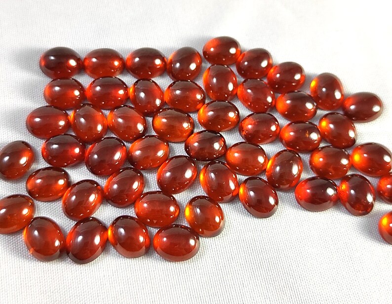 Carat 177 Natural Hessonite Garnet Oval Cabochon Precious Gemstones size 8x10mm pice 50