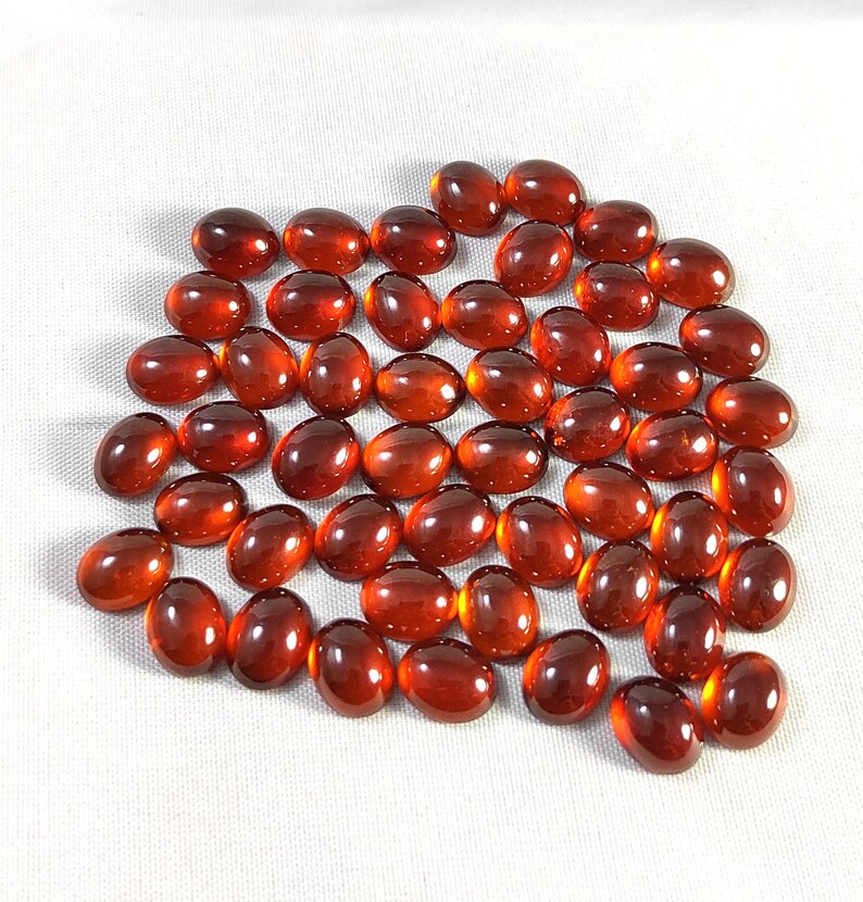 Carat 177 Natural Hessonite Garnet Oval Cabochon Precious Gemstones size 8x10mm pice 50