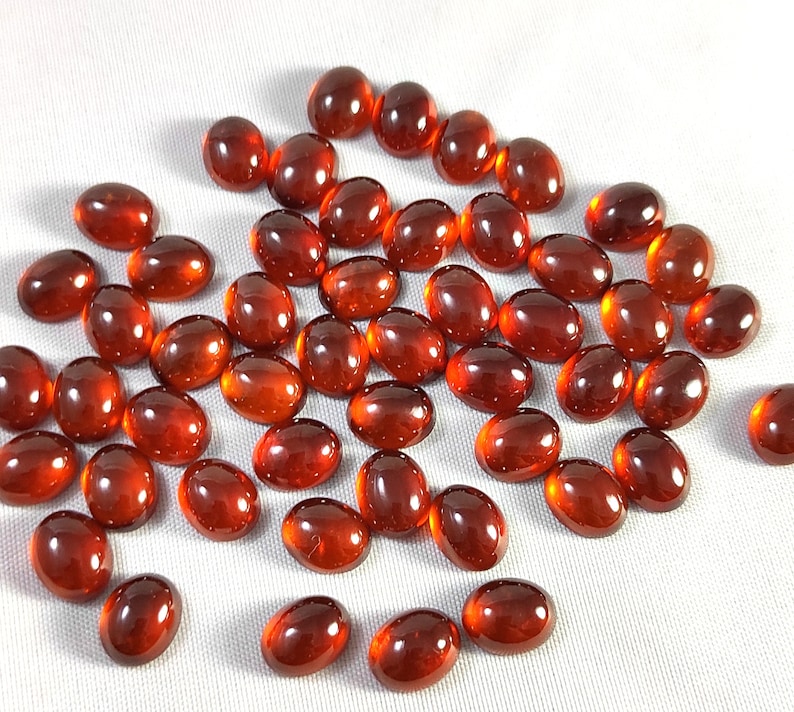 Carat 177 Natural Hessonite Garnet Oval Cabochon Precious Gemstones size 8x10mm pice 50