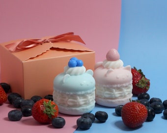 Macarons Soap Gift Box | Blueberry Soap | Strawberry Soap | Cute Soap Gift Set | Spa Gift | Cute Self Care | Cat Soap | Bear Soap