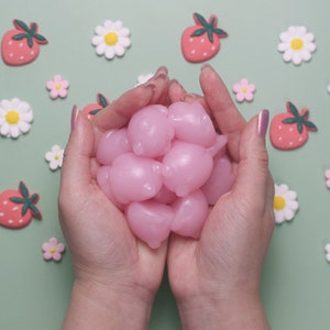Mini Strawberry Frog Jelly Soap | Vegan Jelly Soap | Strawberry Shortcake Scent | Pink Froggies | Cute Frog Soap | Plastic Free Skin Care