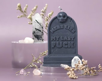 Gravestone Soy Candle: Funny Dark Humor Gift, Magic Potion Scent