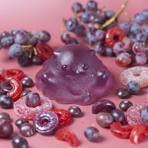 Purple Monster Jelly Soap: Grape Candy Scented Vegan Handmade Jelly Soap
